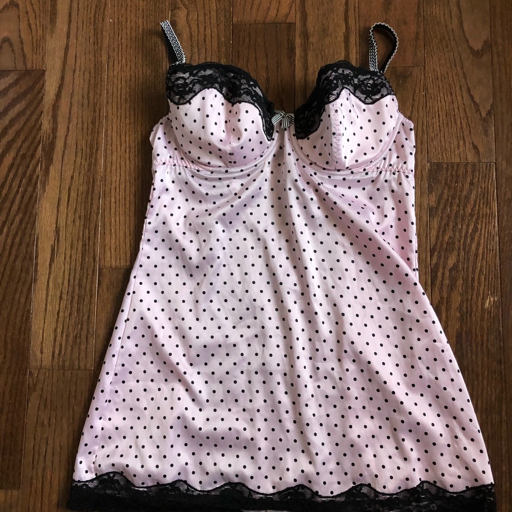 Victoria Secret pink polka dot lingerie dress size S
